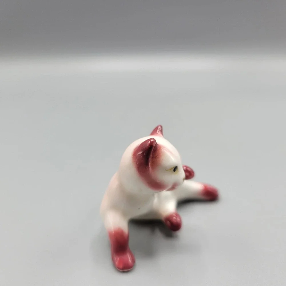Vintage Porcelain Ceramic Cat Figurine Whimsical Home Shelf Decor